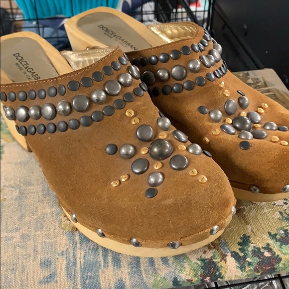 Dolce & Gabbana Shoes - Dolce & Gabba studded clogs 39.5 worn ONCE!!!!!